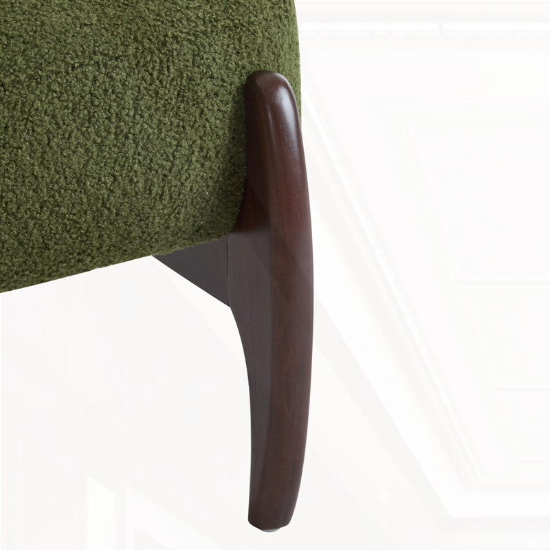 Armless Chair, Green Boucle