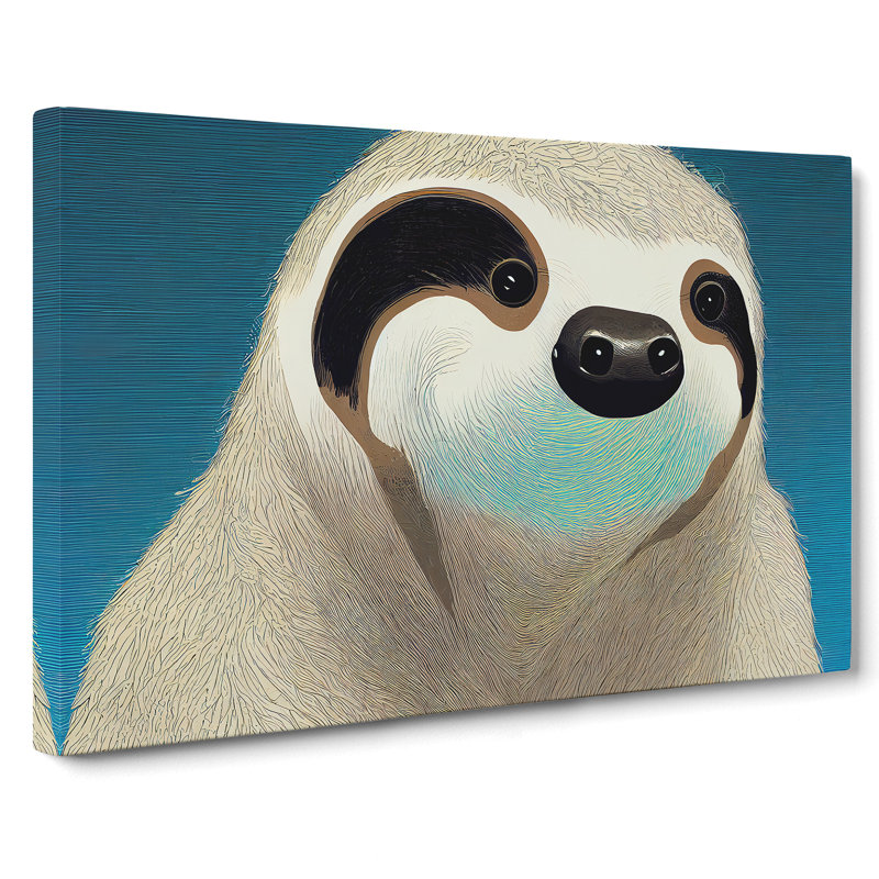 Sloth Portrait Vol.1 - Wrapped Canvas, 40cm H x 60cm W x 3cm D