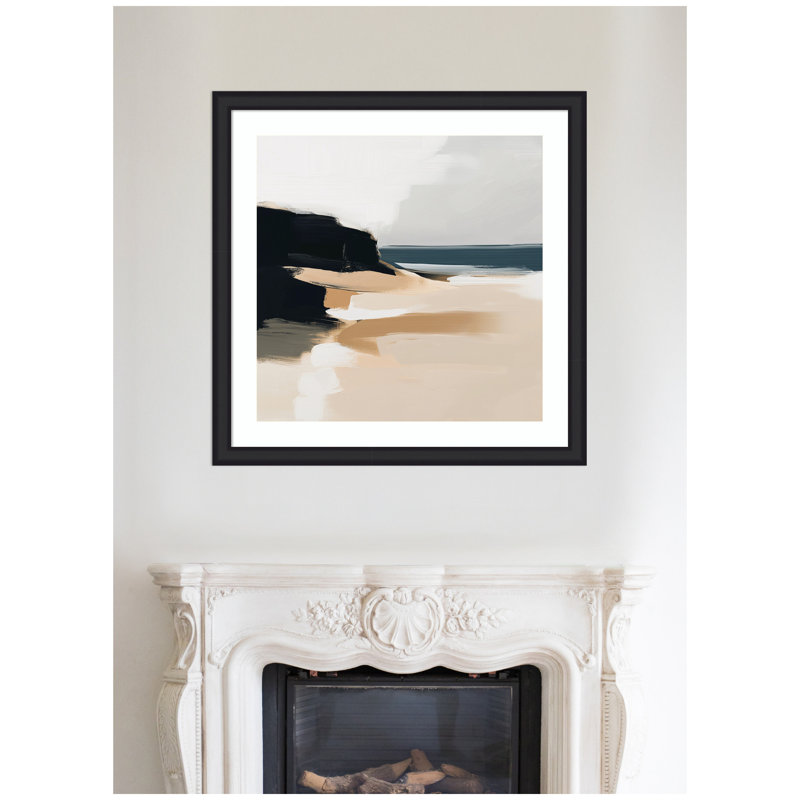 «Coastal Sand Modern Abstract Landscape I» par The Creative Bunch Studio, reproduction d'art encadrée