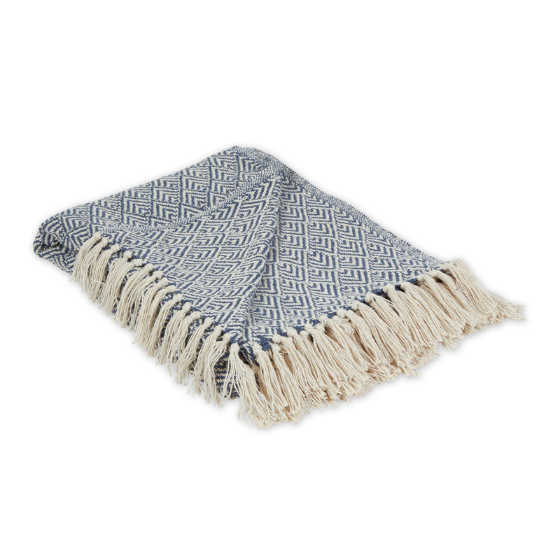 Hand Woven Throw Blanket, Navy