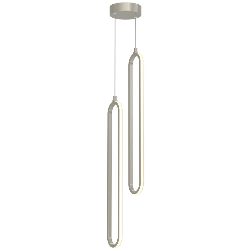 Zanaia 2 - Light LED Pendant, 25" H x 5" W x 5" D, Painted Nickel