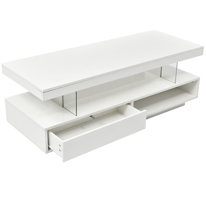 Table basse avec rangement Boby, Blanc
