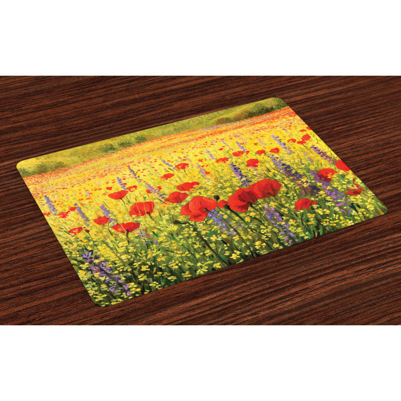 Gauna Flower Field with Poppies Farm Placemat
