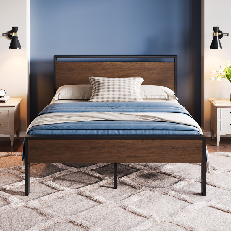 Keldyn Unfinished Platform Storage Bed, Queen, Walnut