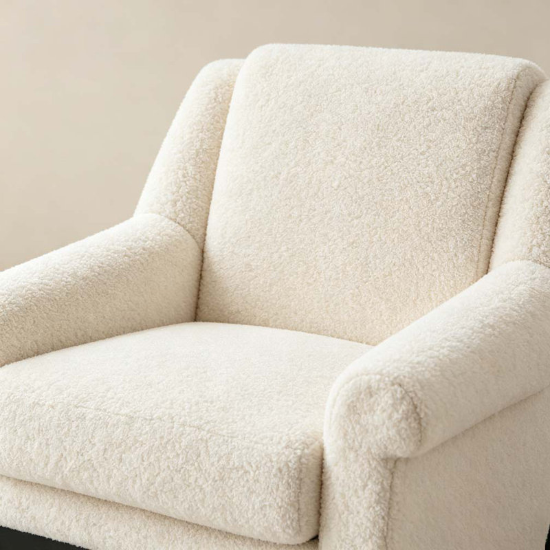 Chaise d'appoint moderne avec accoudoirs évasés, Beige