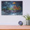 Art mural en métal Bay Isle Home «Floating Island Of Turtles 2» par Momart