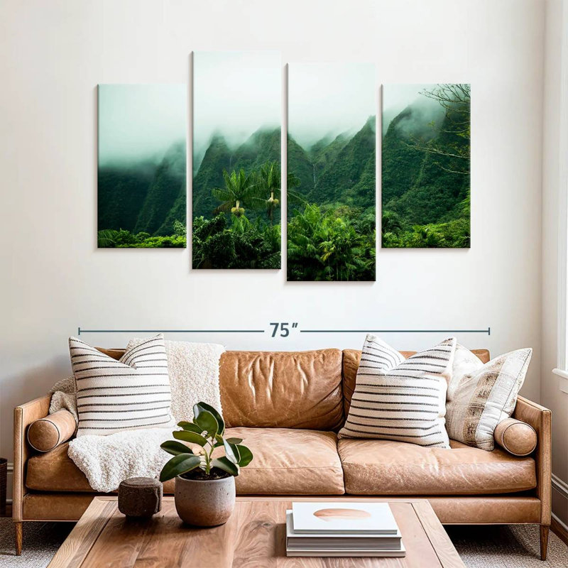 Paysage Alvord brumeux Kaneohe, H 42 po x l 68 po