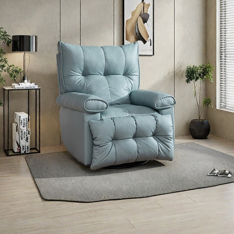Elbeni, Sky Blue Faux Leather, Rocker/Swivel