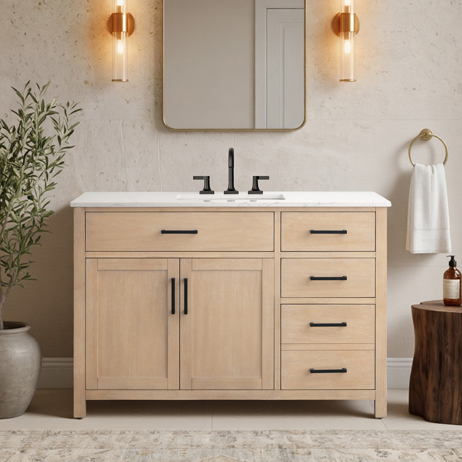 Shamar 42" Single Bathroom Vanity, Mango Natural