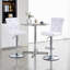 Table de bar ronde en verre 3 pièces avec ensemble de tabourets réglables, table de pub durable pour la cuisine à domicile-1281585458