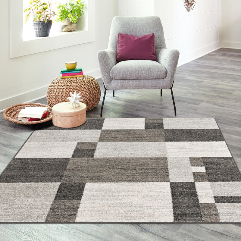Tapis beige Contemporary Harvest, Carré 4 pi x 4 pi