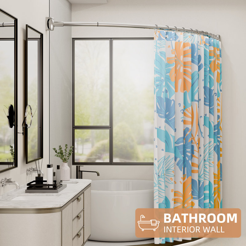 182.88cm Curved Shower Curtain Rod, Dark gray