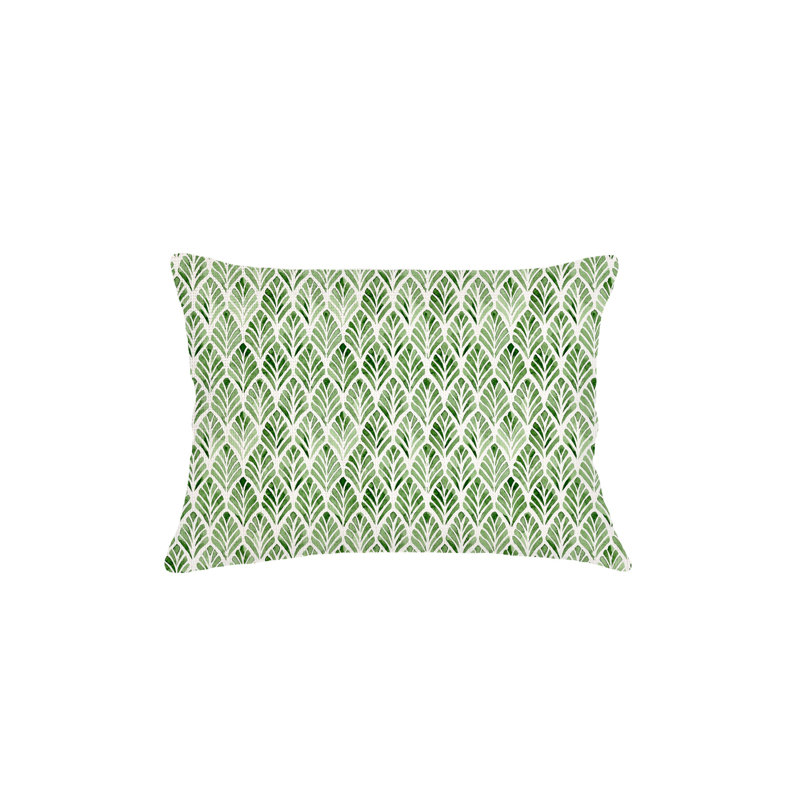 Coussin en velours vert 14 x 20, Rectangle H 14 po x l 20 po, Polyester, Green