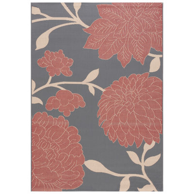 Tapis d'intérieur / extérieur à fleurs Adelmino Performance