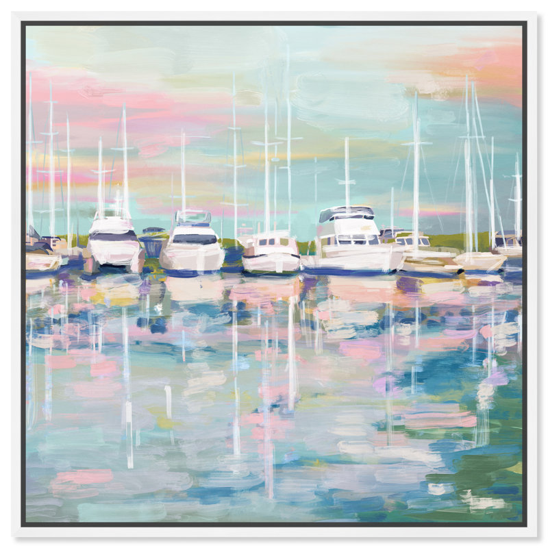 Coastal Dock, Cadre blanc, H 25 po x l 25 po