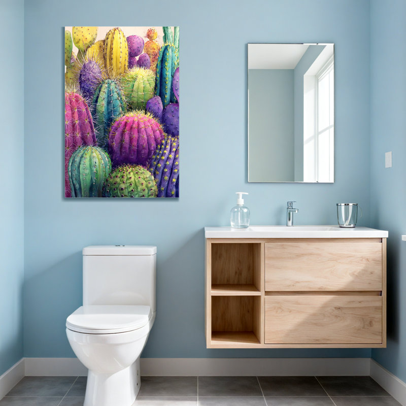 Plantes et fleurs, motif de cactus colorés