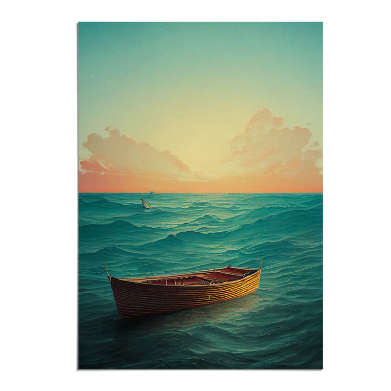 Boat Behind the Sun - Wall Art, Paper, 29.7cm H x 21cm W, No Matte