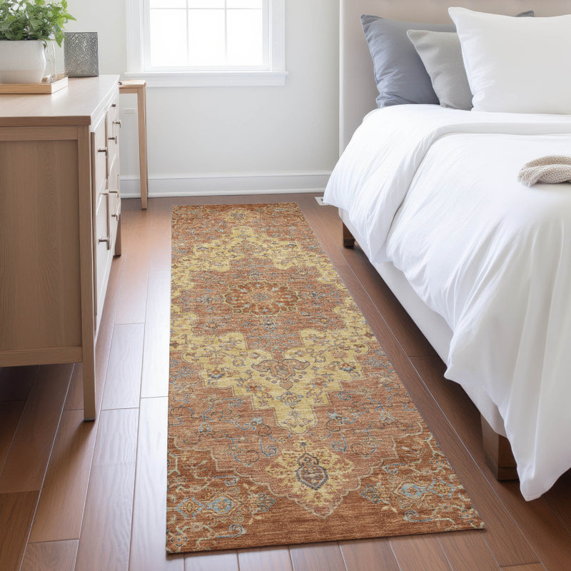Tapis lavable à la machine intérieur / extérieur ACN2486, Paprika, Tapis de couloir 2 pi 3 po x 7 pi 6 po