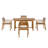 U_STYLE 5-Piece Outdoor Acacia Wood Outdoor Dining Set of 4,59.06-Inch Rectangular Table with Umbrella Hole,Suitable for Patio, Lawn, Garden, Poolside, & Indoor Use-1066569404