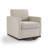 Modern Upholstered Sand Square Swivel Armchair with Matel Base-1911173917