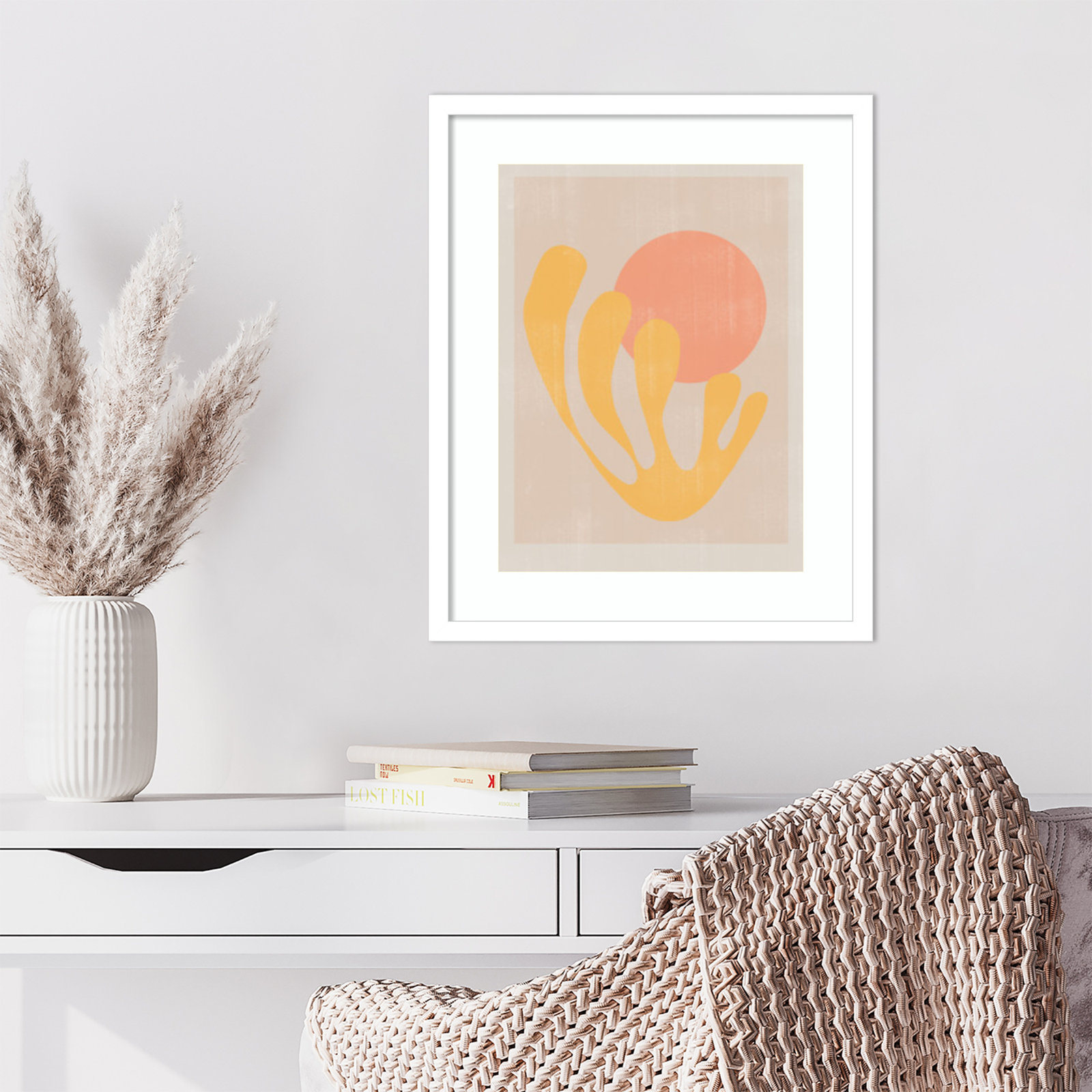 Giese "Modern Plant No. 2" Print, White, 21" H x 17" W