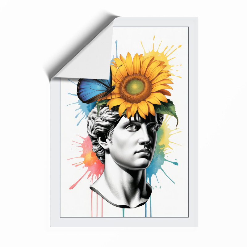 Crowned in Sunflower Eclectic - Framed Print, A4 - 29.7 x 21.0 cm, Unframed