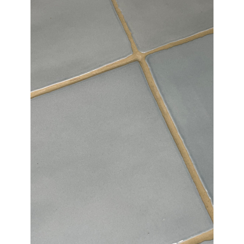 Zellige 4" x 4" Ceramic Subway Tile, Blue/Maya