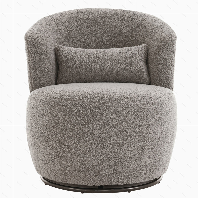 Upholstered Swivel Side Chair, Gray Teddy