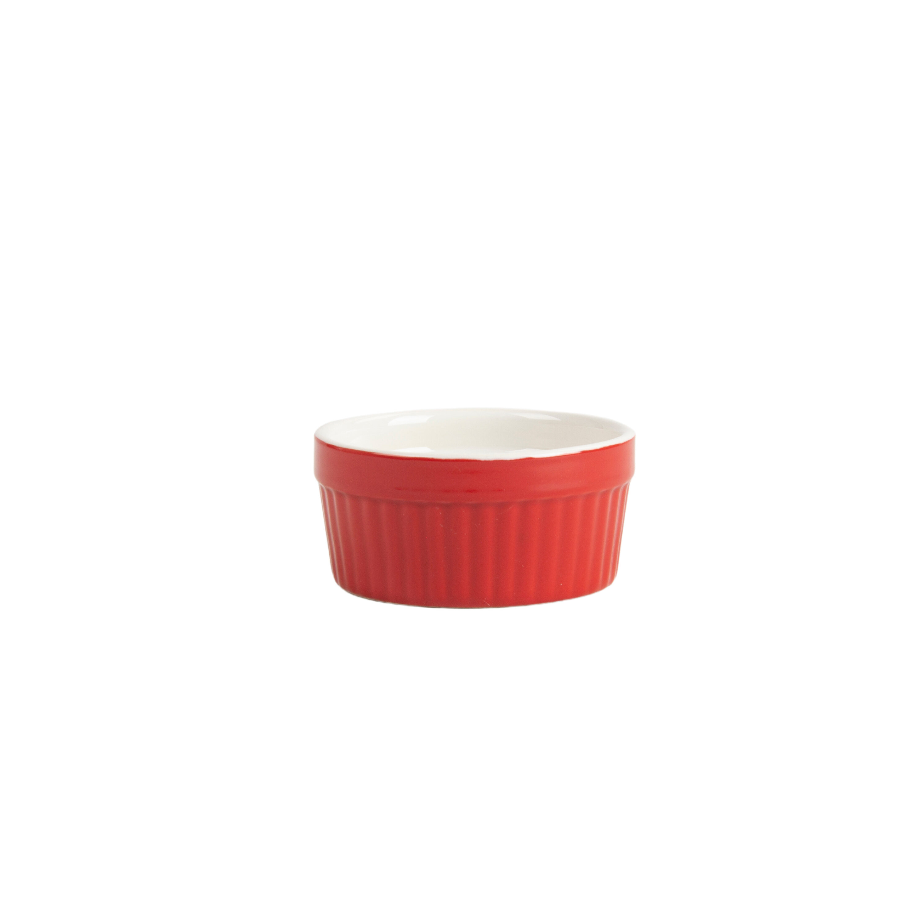 Bruntmor 12 Oz Black & Red Ceramic Ramekin Set of 4, 12 Ounces, 12