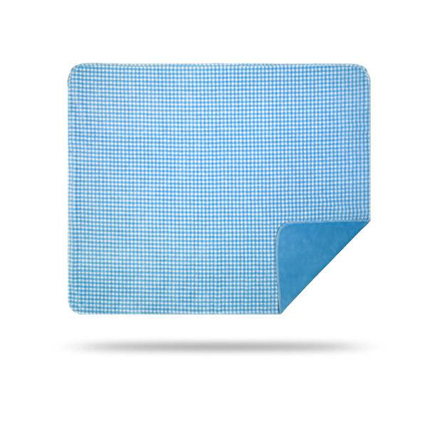  Jeté Gingham, l 60 po x L 70 po, Bleu