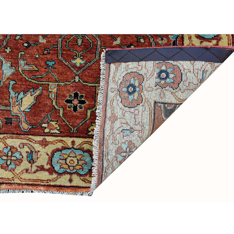 Hand-Knotted High-Quality Red and Ivory Area Rug