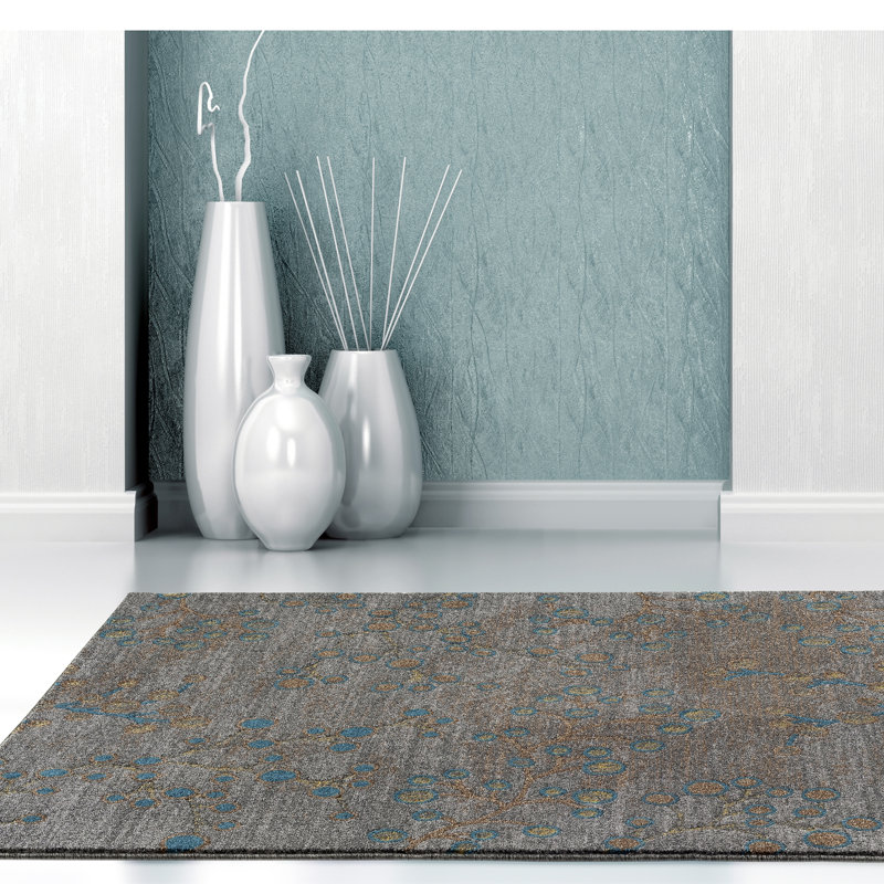 Tapis gris/bleu intérieur / extérieur Chapman, Rectangle de 8 pi x 10 pi