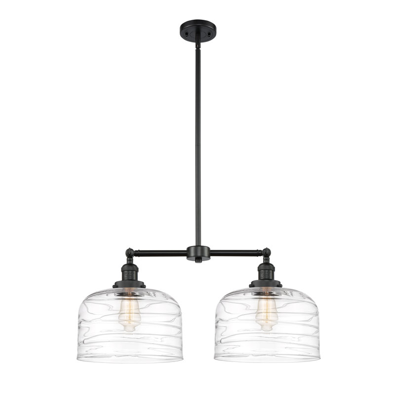 Luminaire suspendu linéaire à 2 lumières pour îlot de cuisine Hall, DEL, Noir mat