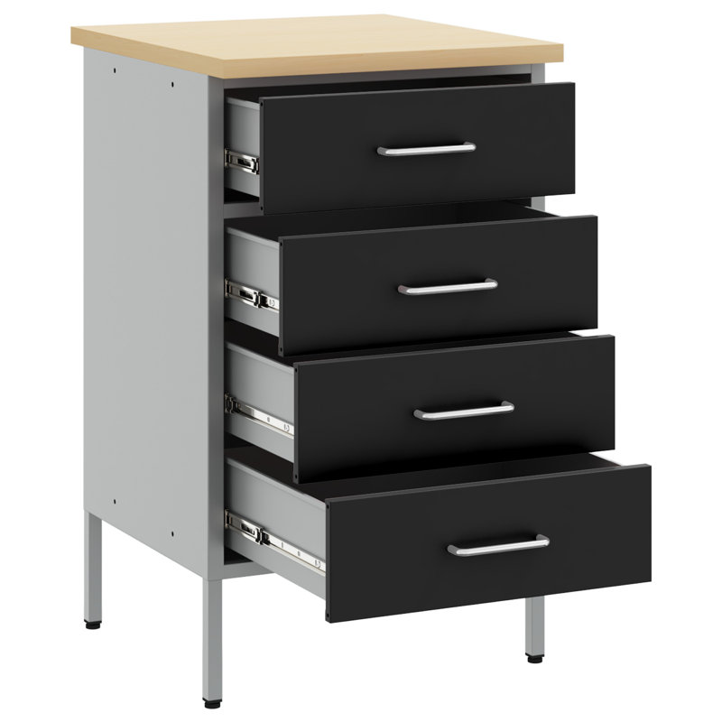 Steel Compact Cabinet Rectangular, Black