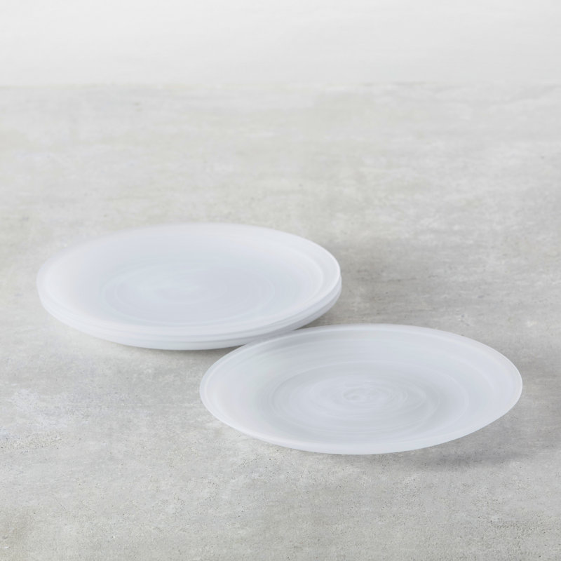 La Jolla Glass Dinnerware 10.5" Dinner Plate, White