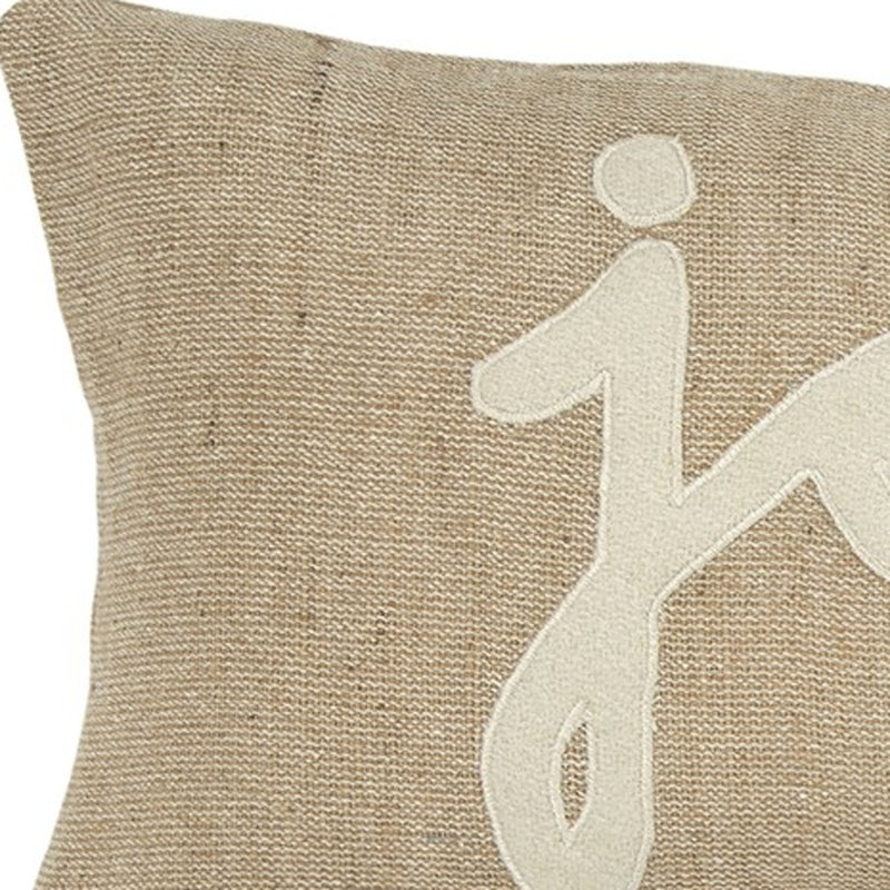 Coussin lombaire en toile de jute Tan