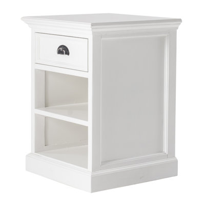 Table de chevet noire avec tablettes