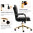 Leather Upholstered Swivel Office Chair-252903566