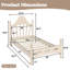 Lit plateforme simple avec tête de lit chic, structure de lit en bois massif avec support à lattes, pas de sommier tapissier et conception basse à terre-1256927302