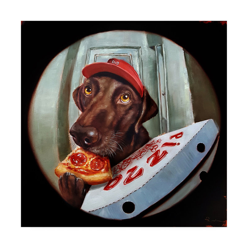 Reproduction d’art sur toile tendue « pupperoni » par Lucia Heffernan, H 24 po x l 24 po x P 2 po