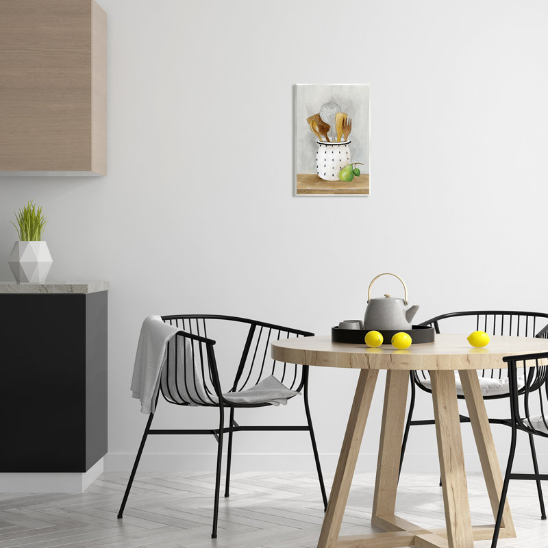 Art mural, ustensiles de cuisine, nature morte, par Janet Tava, H 15 po x l 10 po x P 0,5 po, Mdf