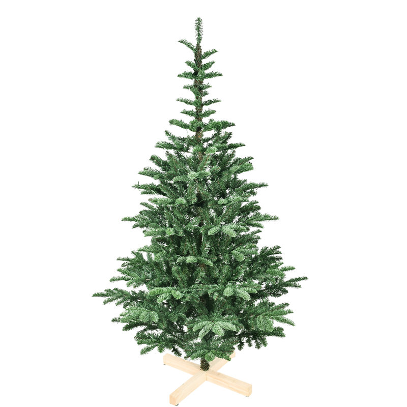 Arbre de Noël de 7 pi avec 400 lumières DEL blanc chaud, 941 pointes Pe +, base en bois pour Noël artificiel festif, décoration de branche