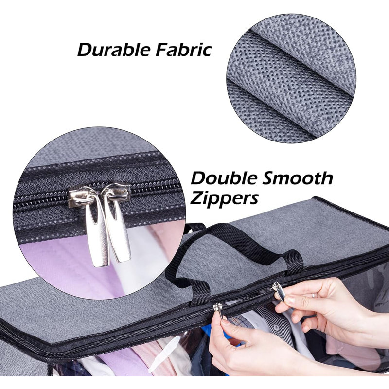 2 PCS Wide Hat Storage For Baseball Caps Organizer With 2 Sturdy Handles Hat Racks Holder Grey Capbox Stackable For Home Travel