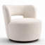 Fauteuil demi-tonneau pivotant moderne à dossier ouvert et rembourré pour salon et chambre à coucher-47410144