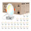 Paquet de 24 luminaires encastrés à DEL de 6 pouces avec veilleuse, soffite ultra-mince à gaufrette 5cct à intensité variable avec boîte de jonction-126286443