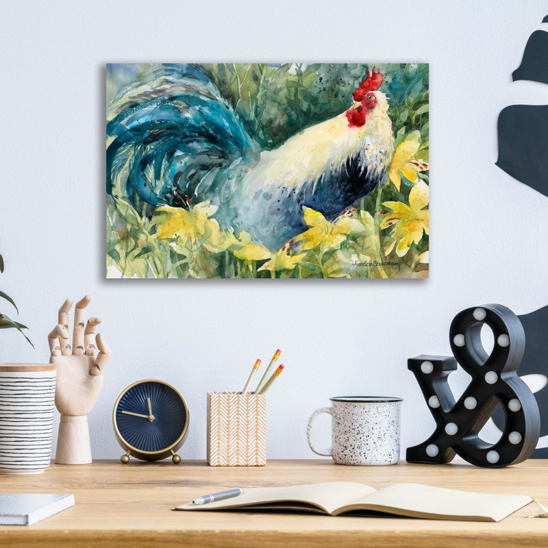 Art mural en verre parmi les lys par Annelein Beukenkamp, H 12 po x l 16 po x P 0,13 po