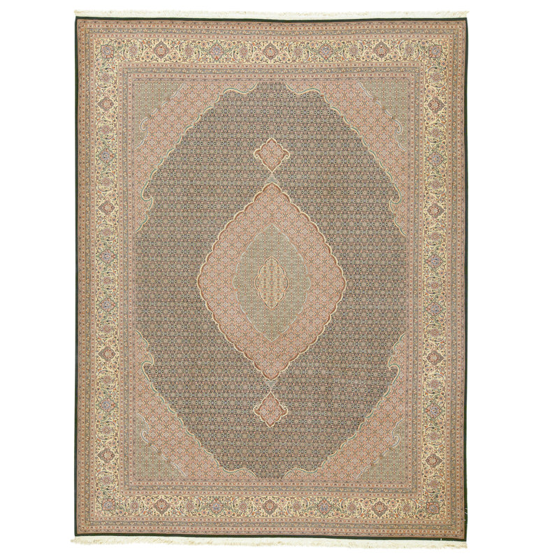 Tapis rectangulaire en laine noué à la main