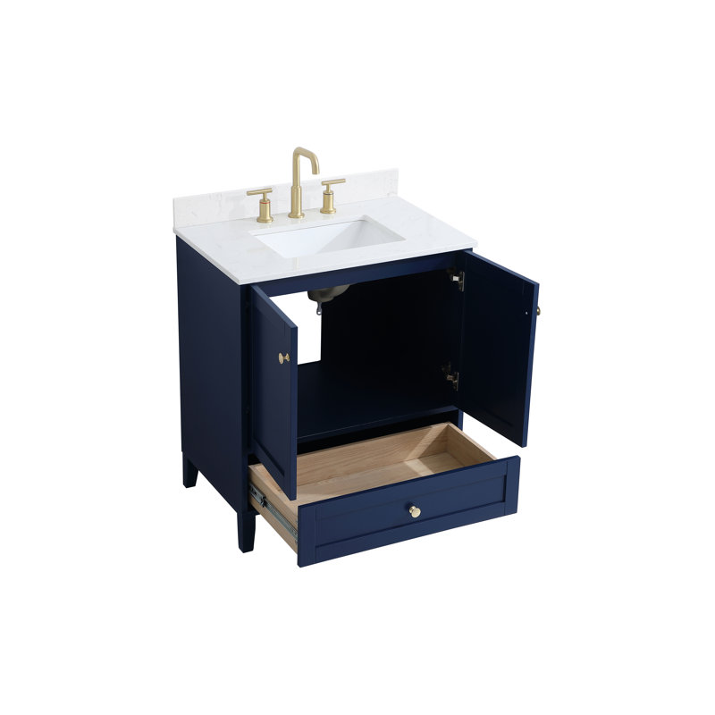 Ensemble de meuble-lavabo simple 30 po Gera, Bleu