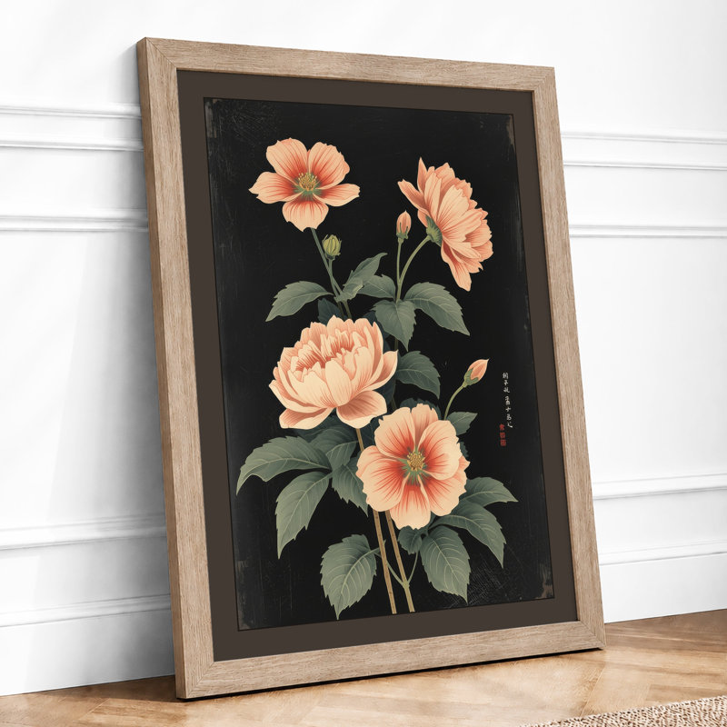 Peach Blossoms Botanical - Print, Oak, A3 - 42.0 x 29.7 cm