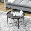 Table basse ronde de 24 po avec plateau martelé, table de bout en métal rétro pour salon, chambre à coucher, table d'appoint et étain HOMcom